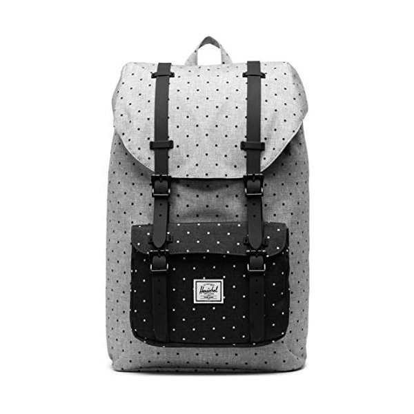 Herschel Supply Co. Little America Mid-Volume Polka Dot Crosshatch Grey/Black One Size 並行輸入品