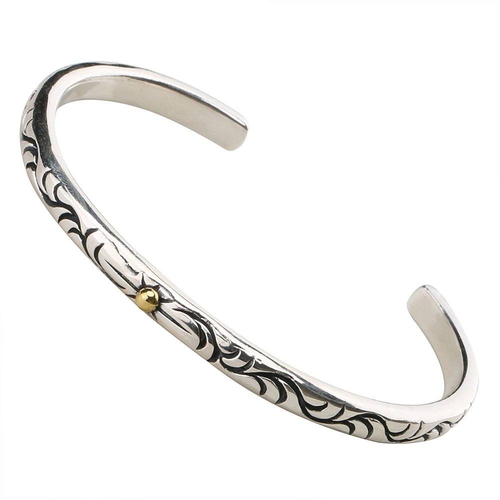 925 太陽神&唐草バングル 細身 [bs035]