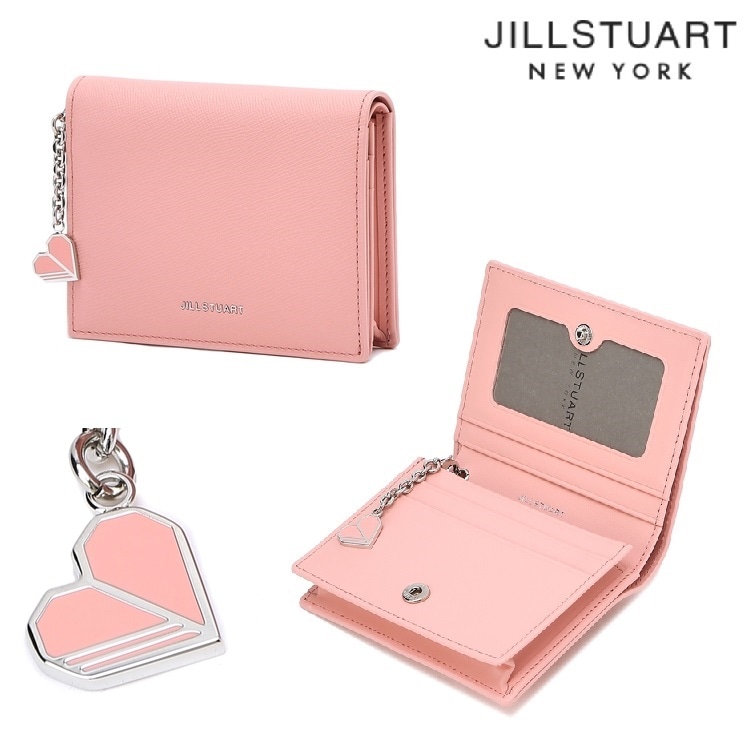 [23FW][LILY] Pink logo decorated cowhide bi-fold wallet コイン財布 カード財布 革財布 牛革 カップルアイテム 韓国人気 贈り物 カップル 10,800円