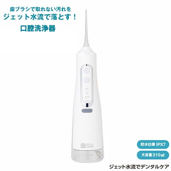 ジェット水流でデンタルケア (送料無料) 口腔洗浄器 電動歯ブラシ デンタルフロス マウスウォッシュ ジェット 水流 歯間 歯周ポケット IPX7 洗口液 インプラント 歯列器具 防水仕様 お風呂
