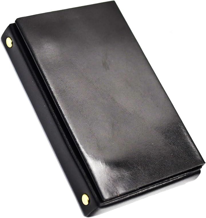 atelierCODEL 名刺入れ メンズ レディース 名刺が飛び出て取り出しやすい 本革 名刺ケース(ブラック)