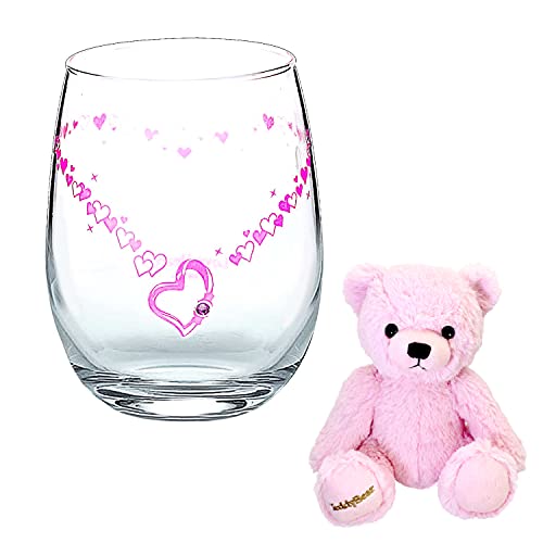 [シアーズ] Sears 色が変わる グラスタンブラー 誕生石カラー クリスタル 2月 アメジスト テディベア ぬい