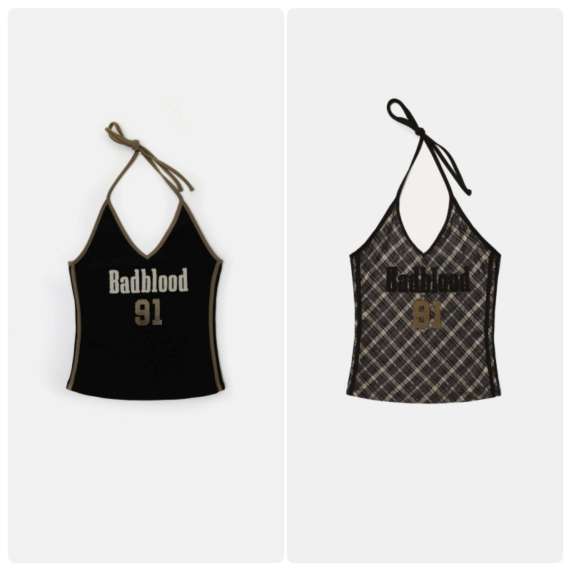 【BADBLOOD】 VINTAGE CLUB HALTER TANK : 2COLORS