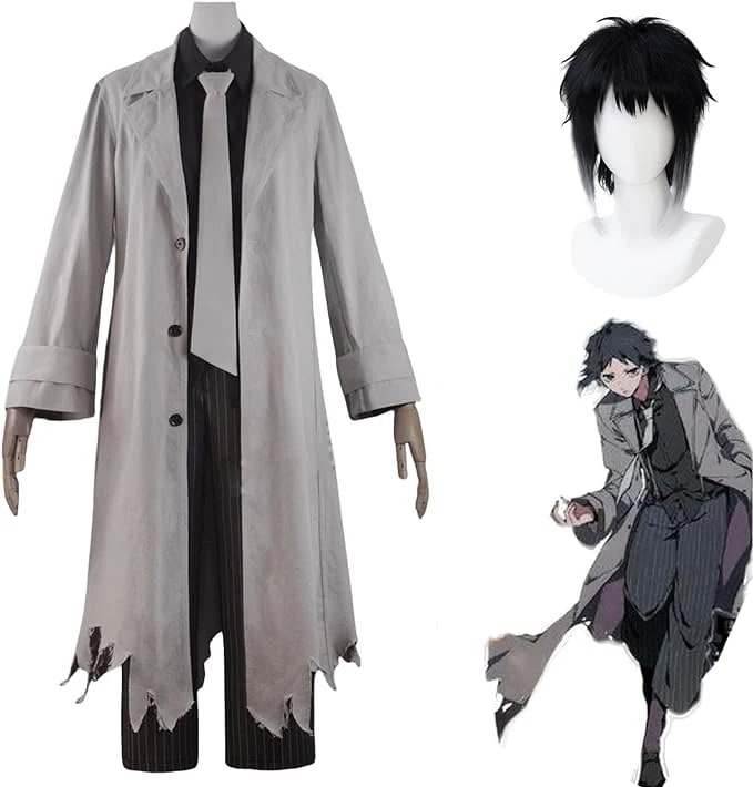 文豪ストレイドッグス周辺 芥川龍之介 コスプレ 衣装+ウィッグコスプレ衣装 男女共用 撮影用 ユニフォーム 舞台演出服 クリスマス仮装
