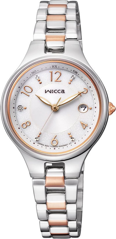 [Citizen] 腕時計 ウィッカ ソーラーテック 防水 秒針 日付 ホワイト KH4-912-13 レディース シルバー : [CITIZEN] ウィッカ wicca ソーラーテック 電波時計