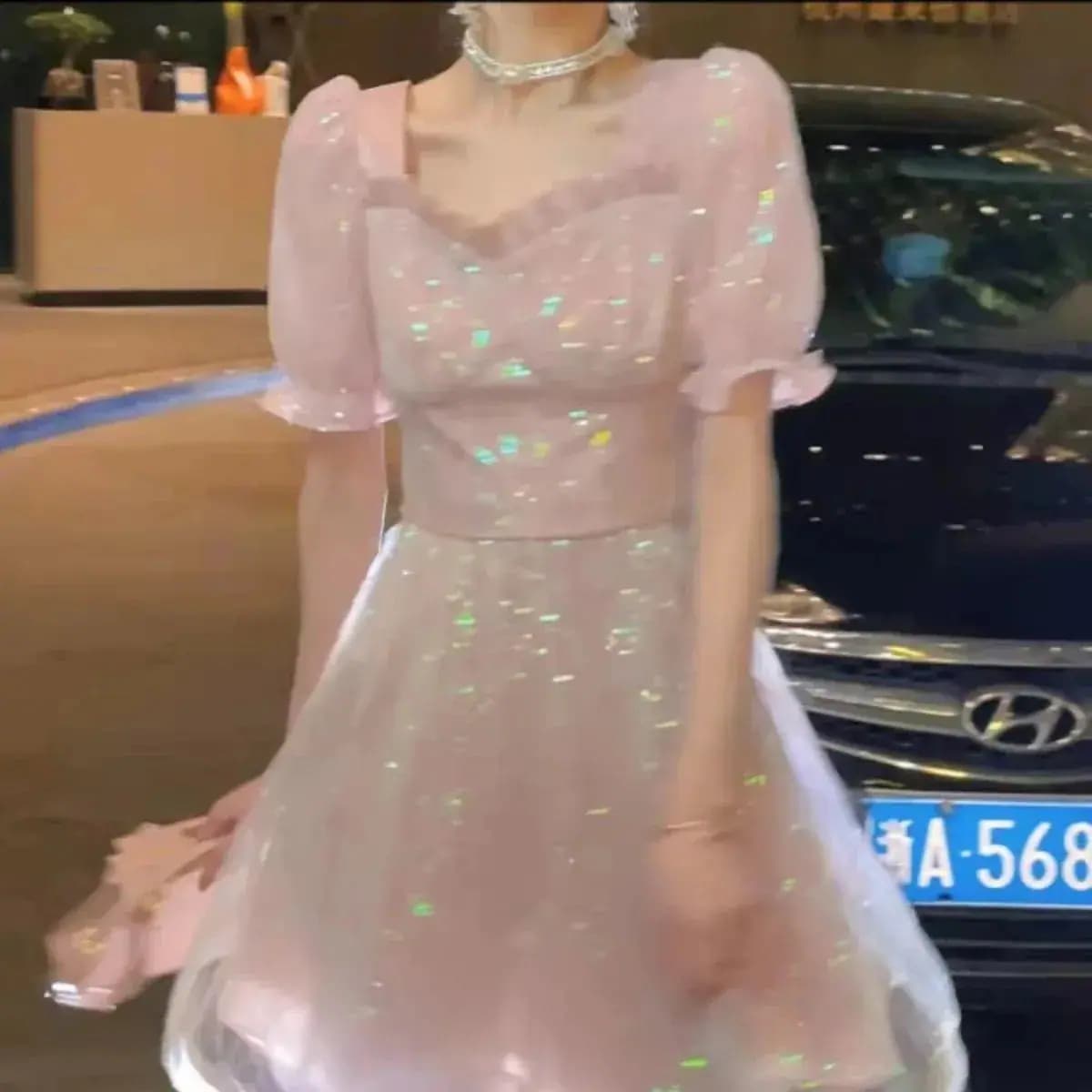 2024夏 半袖ワンピース 超妖精 リトルシルバートレジャーガール ハートピンクワンピース