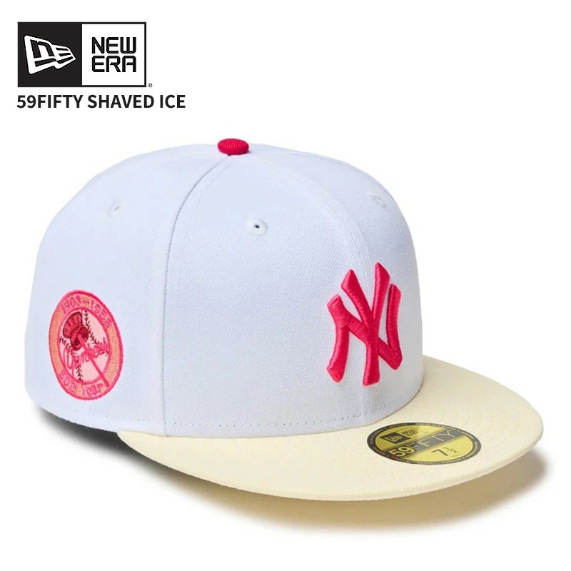 ニューエラ メンズ キャップ 帽子 レディース NEW ERA 59FIFTY Shaved Ice ニューヨーク・ヤンキース ホワイト/クロームホワイト かき氷モチーフ 14388825