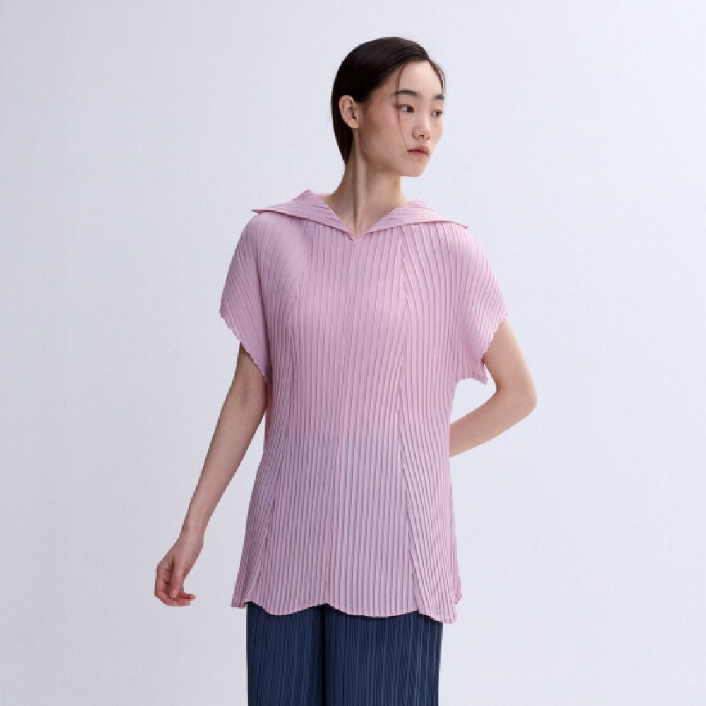 プリーツミ クレリックカラースカラップロングTシャツ_EPTSM126036
