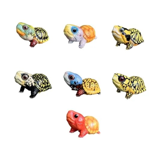 動物惑星 ハコガメ フィギュア 亀 7点セット 10.5CM級 カメ目 ニシキハコガメ ユカタンハコガメ フロリダハコガメ爬虫類 情景セット 樹脂 可愛い 動物おもちゃ リアル オリジナル 模型