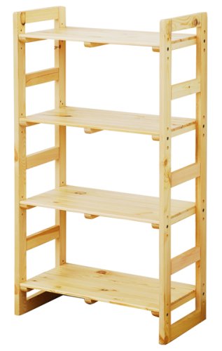 山善(YAMAZEN) ウッド ラック 幅60*奥行30*高さ110cm 4段 木製 棚板高さ調節可
