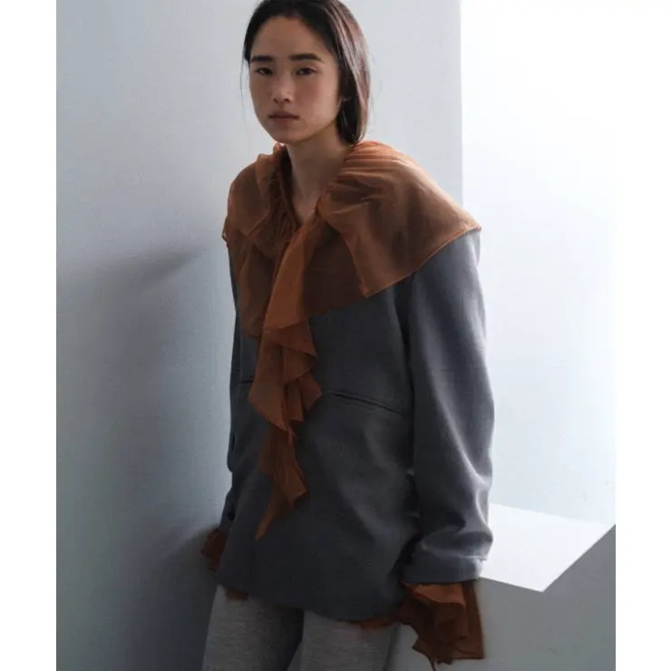 【Pasterip】Frill collar & gathering blouse SET