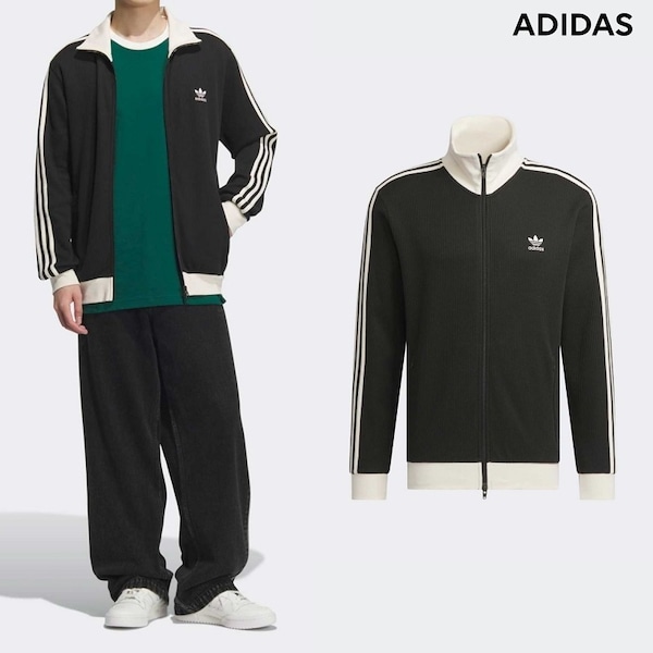 Qoo10 adidas ワッフル トラック ジャケット ストライ
