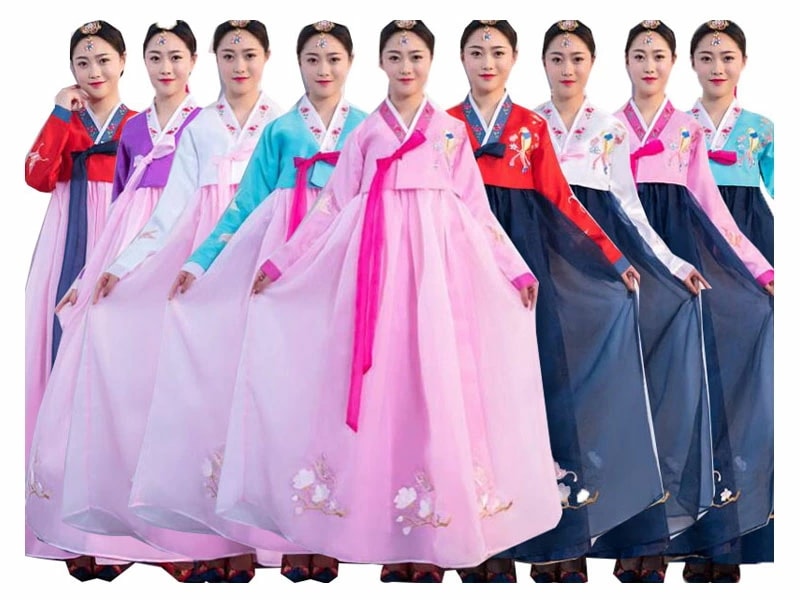 送料無料 チマチョゴリ レディース 韓服 コスプレ ロング 韓国服 韓流チュールドレス 精巧な刺繍花柄 イベント ハロウィン 学園祭 文化祭 撮影衣装 韓国宮廷風衣装 9色 S-XL