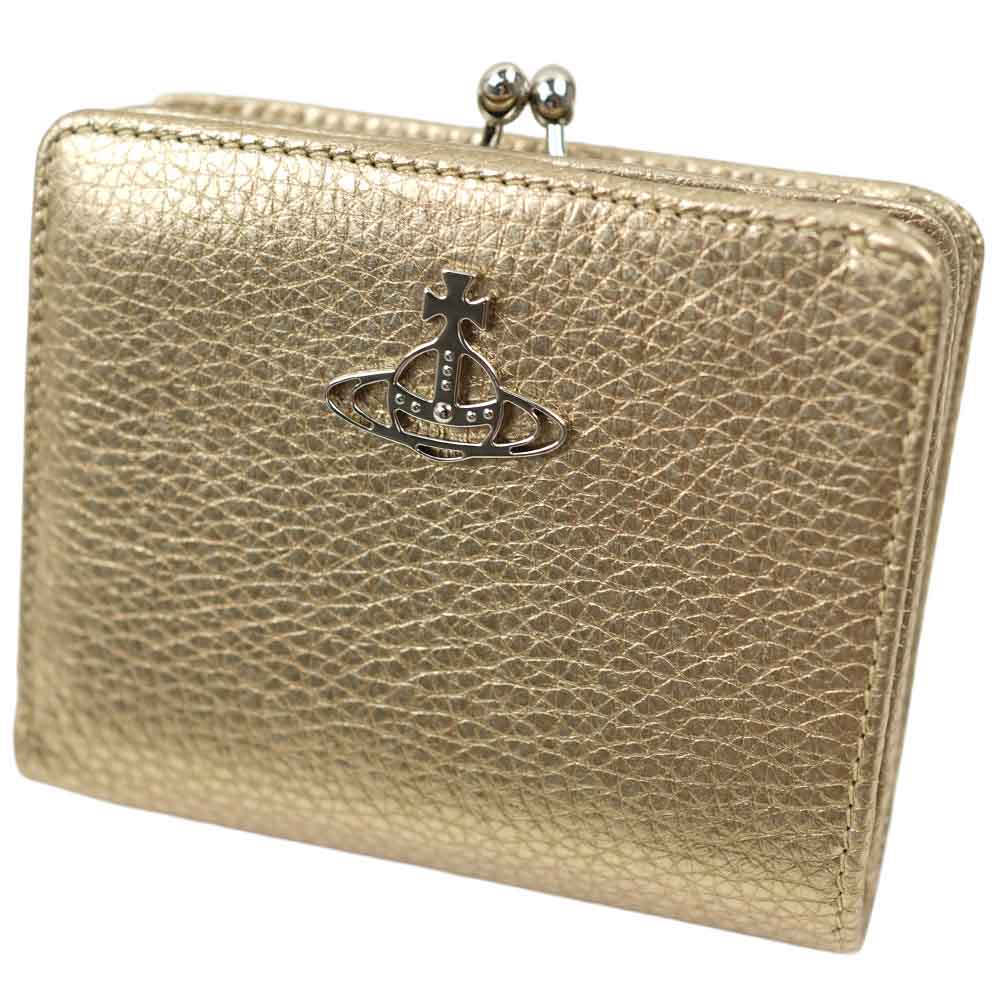 ヴィヴィアンウエストウッド 二つ折り財布 がま口 レディース ゴールド Vivienne Westwood Wallet with coin pocket GRAIN WALLET GOLD 5101