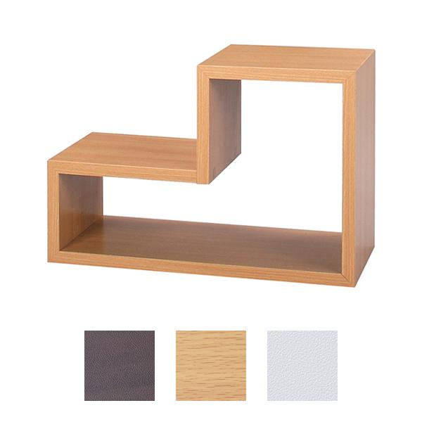 ラック 棚 パズル L型 形状 デザイン 組み合わせ 組合せ 収納ラック 収納棚 インテリア 木目 柄 おしゃれ リビング 家具 茶色 ブラウン 白 ホワイト