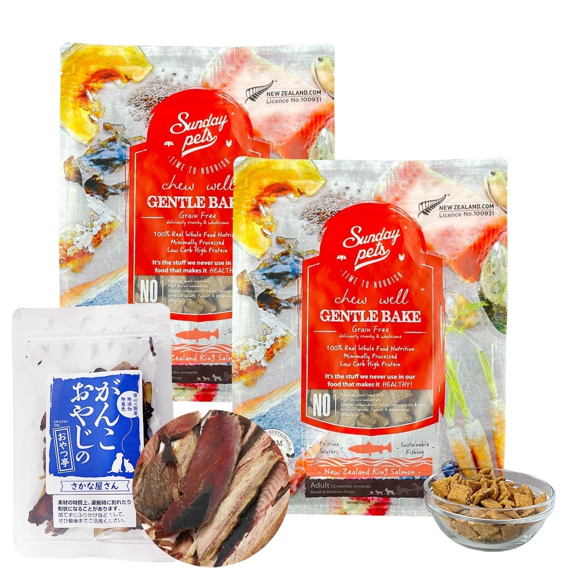 ドッグフード ジェントルベイクグレインフリー キングサーモン 1.3kg2袋【お試し国産お魚厚削り15g付き】 5,773円