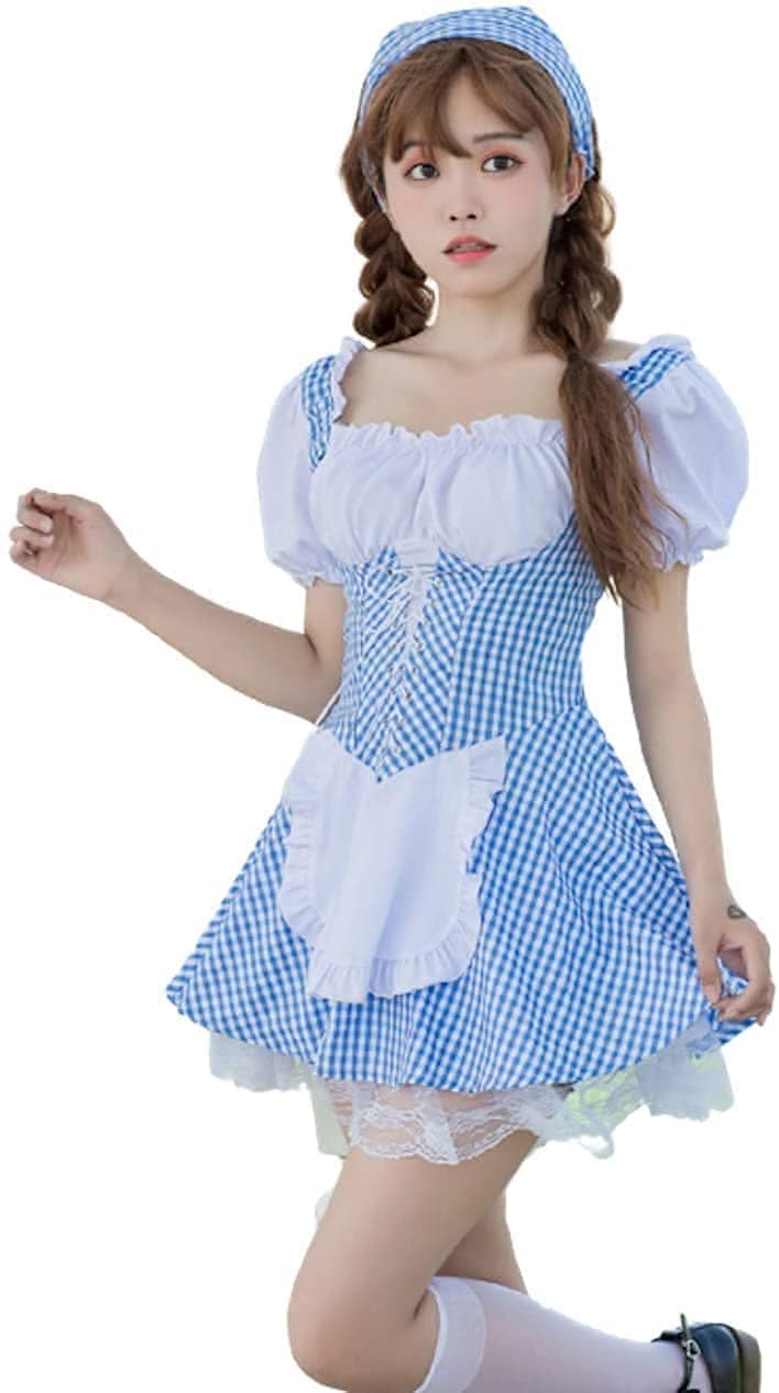 メイド コスプレ 半袖 ハイウエスト ロリータ ドレス制服 衣装 撮影