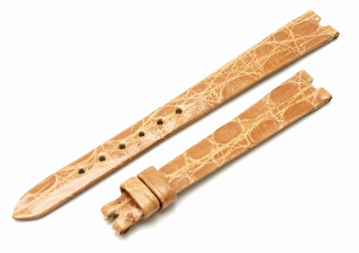 替えベルト 革ベルト 純正 クロコダイル レザー ラグ幅12mm 尾錠幅8mm 茶 ライトブラウ