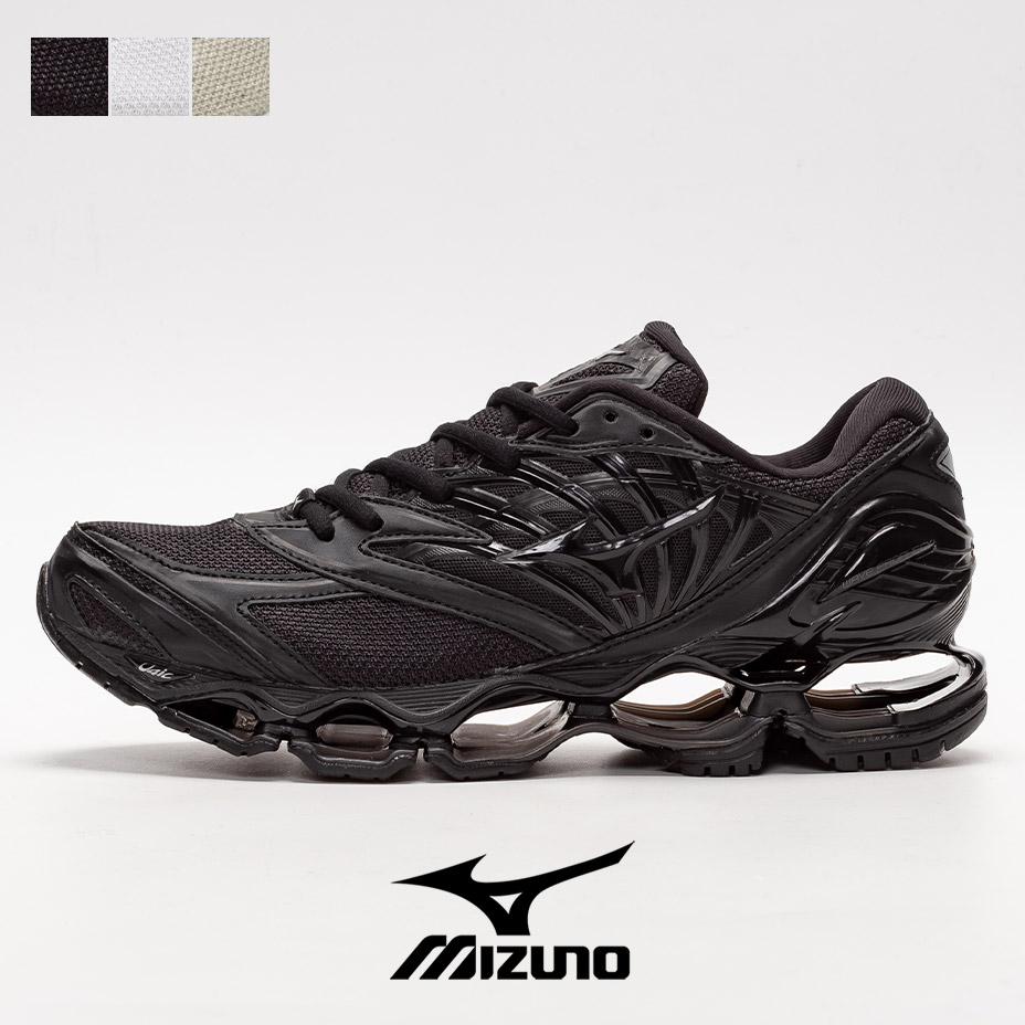 スニーカー メンズ レディース 厚底 黒 白 ランニングシューズ ウォーキングシューズ WAVE PROPHECY LS D1GA3337 スポーツシューズ 普段履き 軽量 軽い ローカット ブラック