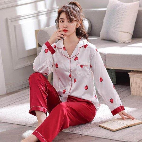 4色！パジャマ レディース 春夏 長袖 ルームウェア 2点セット 前開き 薄手 女性用 薄手 寝巻き