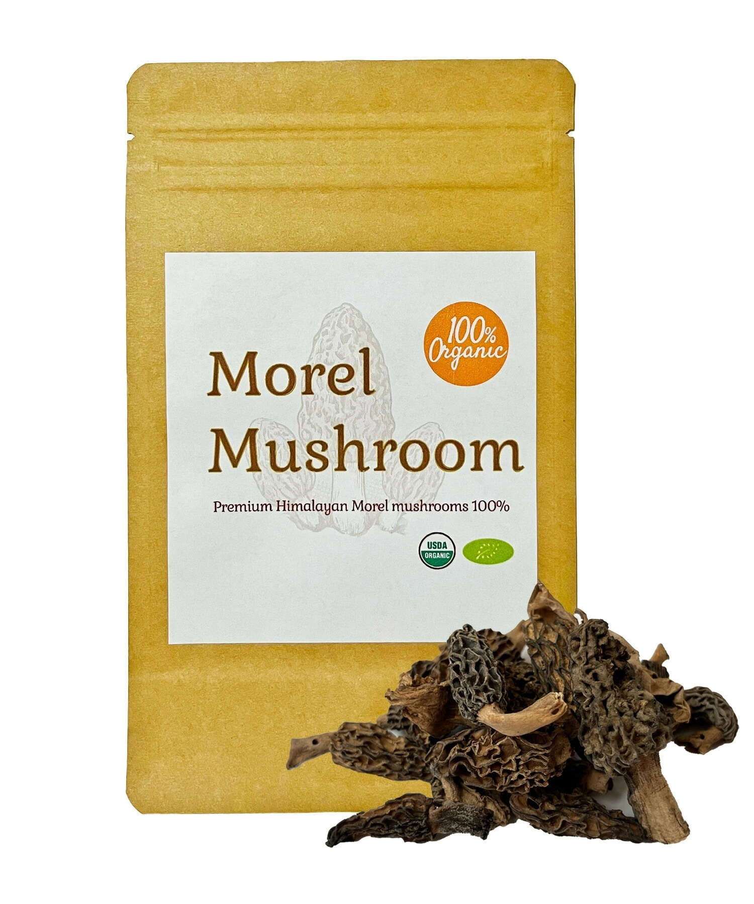 100%オーガニック ヒマラヤ産 天然 モリーユ茸 50g アミガサタケ モレルマッシュルーム 高級食材 乾燥きのこ モリーユ 羊肚菌 Morchella esculenta フレンチ イタリアン 和