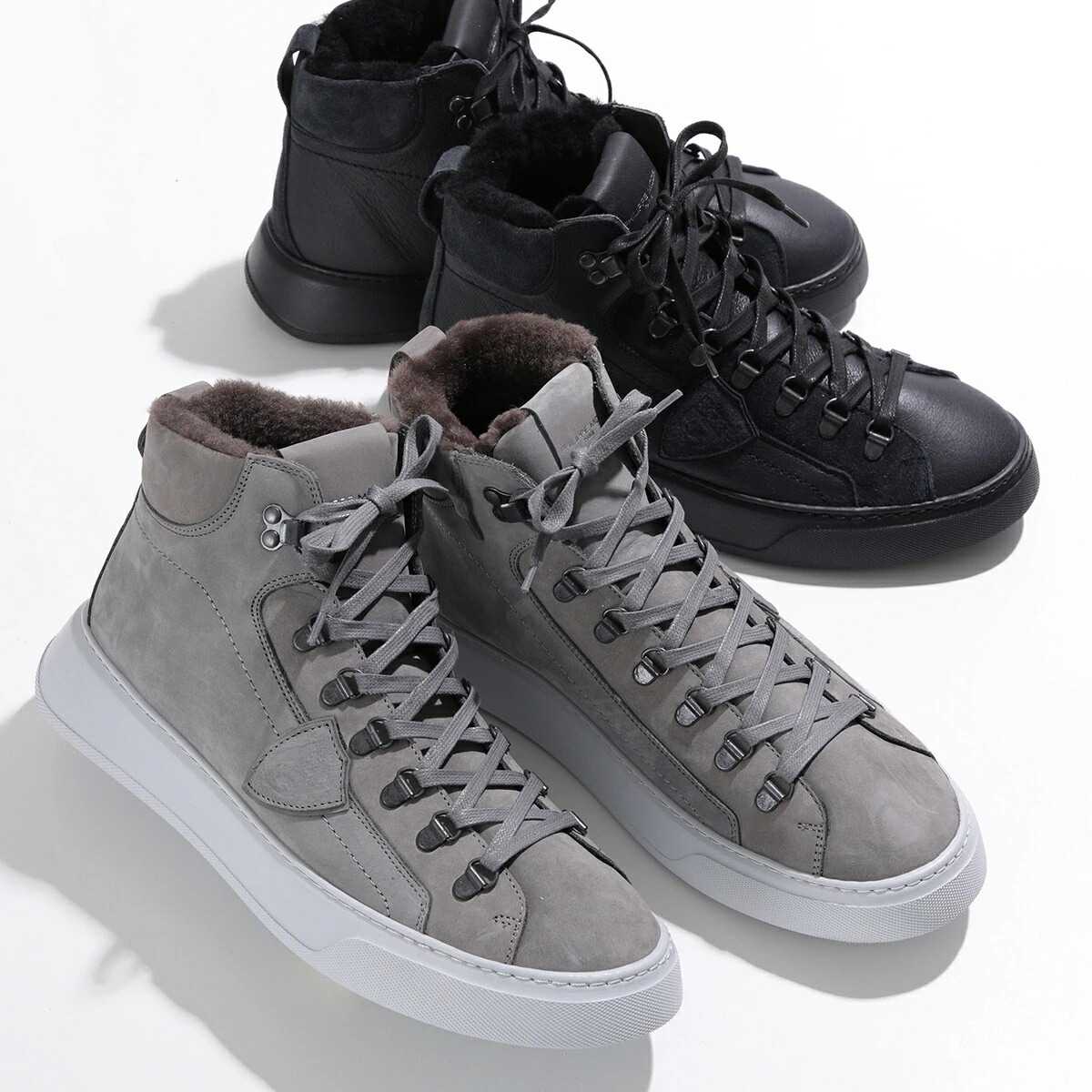 PHILIPPE MODEL フィリップモデル スニーカー fur high cut sneakers メンズ ハイカット レザー レースアップ ボア シューズ 靴 カラー2色