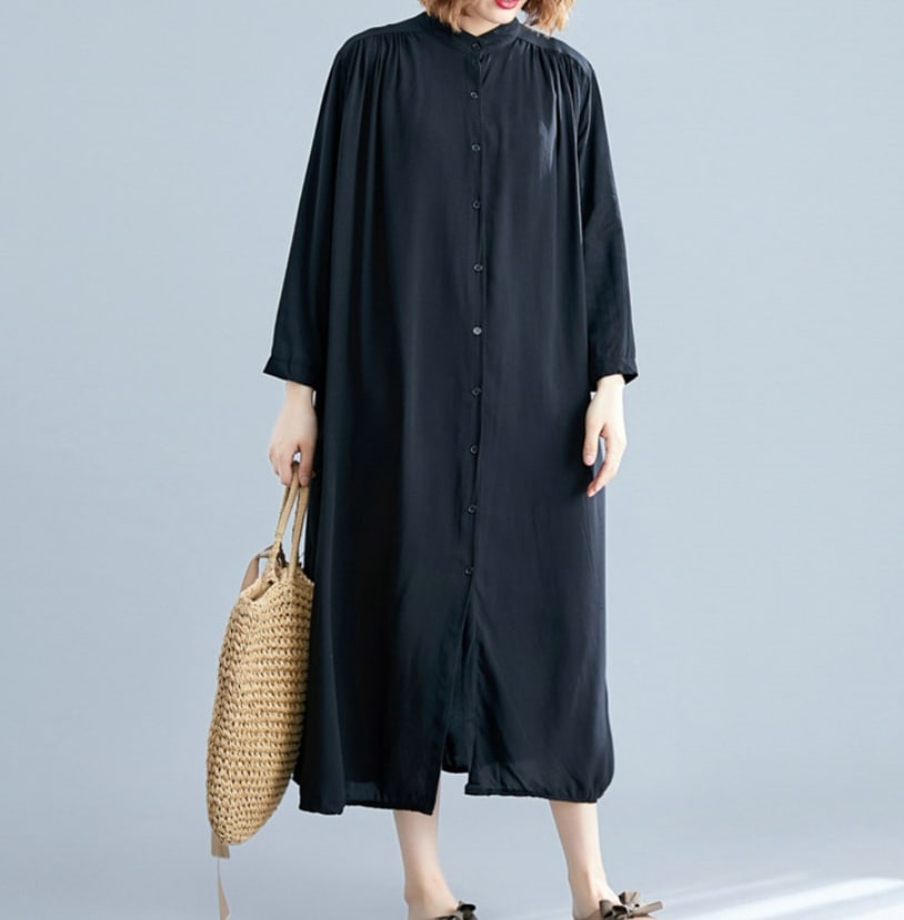 ワンピース デート モテアイテム シャツワンピース ロング丈 長袖 コットン 大人可愛い きれいめ 上品 おしゃれ かっこいい 大人可愛い ラブリー キュート ガーリー クール モード系 セクシー