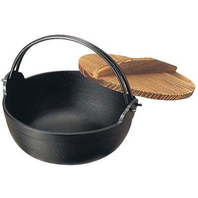 岩鋳 南部 鉄 ふる里鍋 深型 24cm IH対応 21009 黒塗り