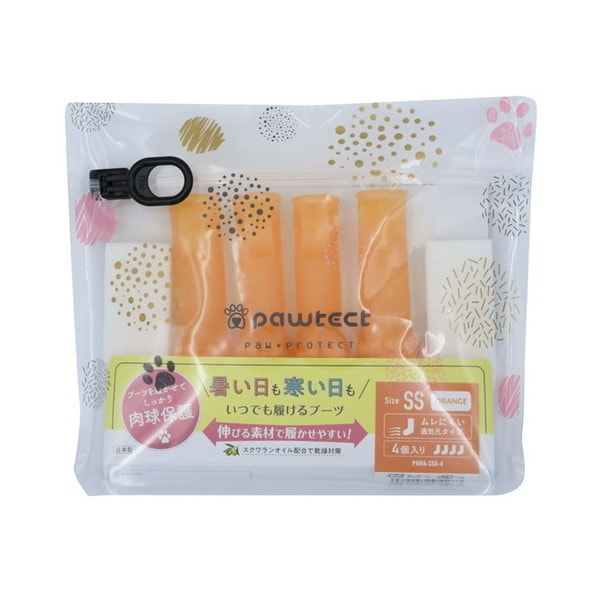 ピカコーポレイション 犬用オールシーズンブーツ パウテクト 通気孔タイプ SSサイズ オレンジ