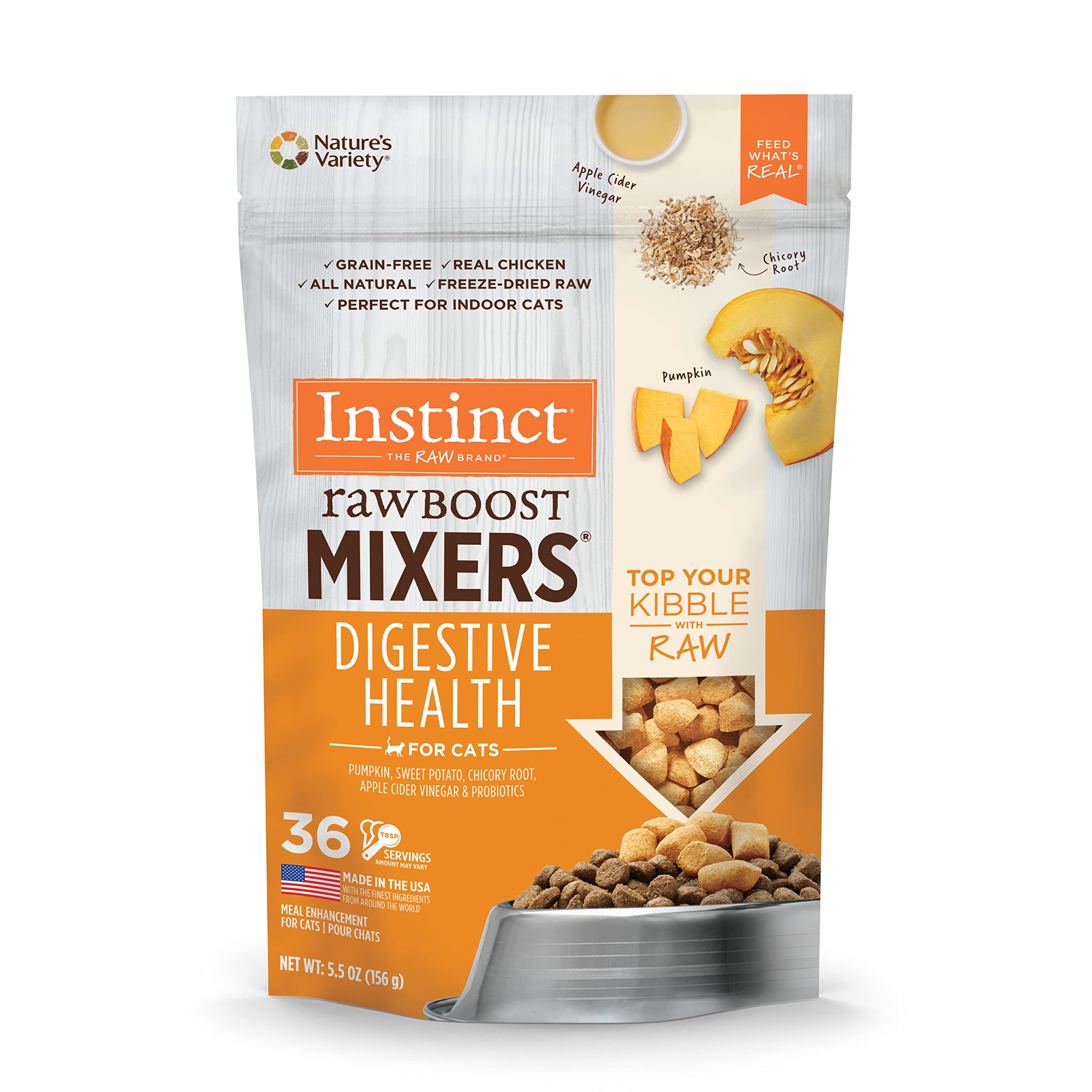 Instinct フリーズドライ 猫用 消化器サポート 乳酸菌入りローフード チキン Mixers 156g