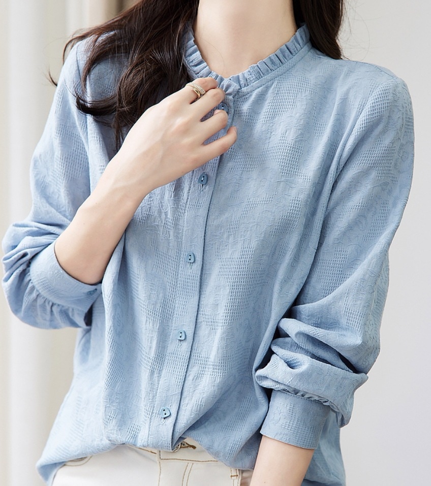 デート モテアイテム シャツ ブラウス 長袖 コットン 可愛い きれいめ 上品 おしゃれ かっこいい 可愛い ラブリー キュート ガーリー クール モード系 セクシー エレガント 存在感