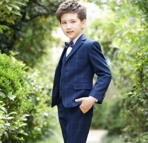 子供 スーツセット 男の子 フォーマル 4点セット チェック柄 ジャケット シャツ ズボン 蝶ネクタイ キッズスーツ 男の子スーツ 七五三 子供スーツ 入学式 誕生日 入園式 卒園式 お受験