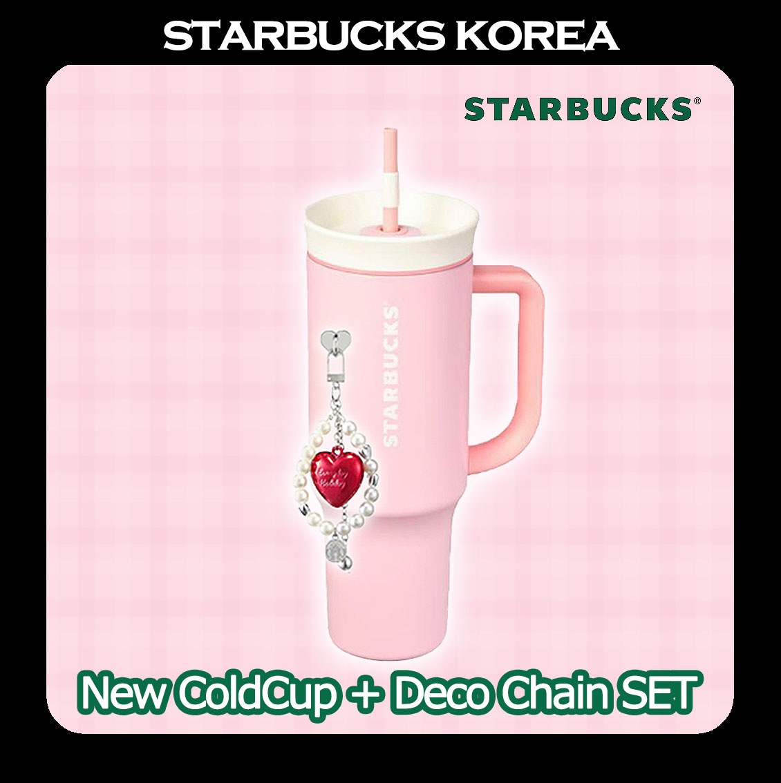 [25VDAY] DearLove Owala Travel Coldcup 1185ml + Deco Chain SET