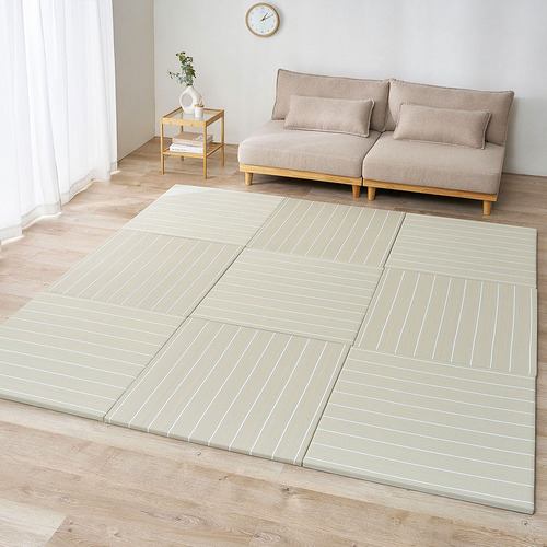 【メーカー直送品】萩原 【9枚組】い草風置き畳 コトリナ 約82×82×2.5cm ベージュ