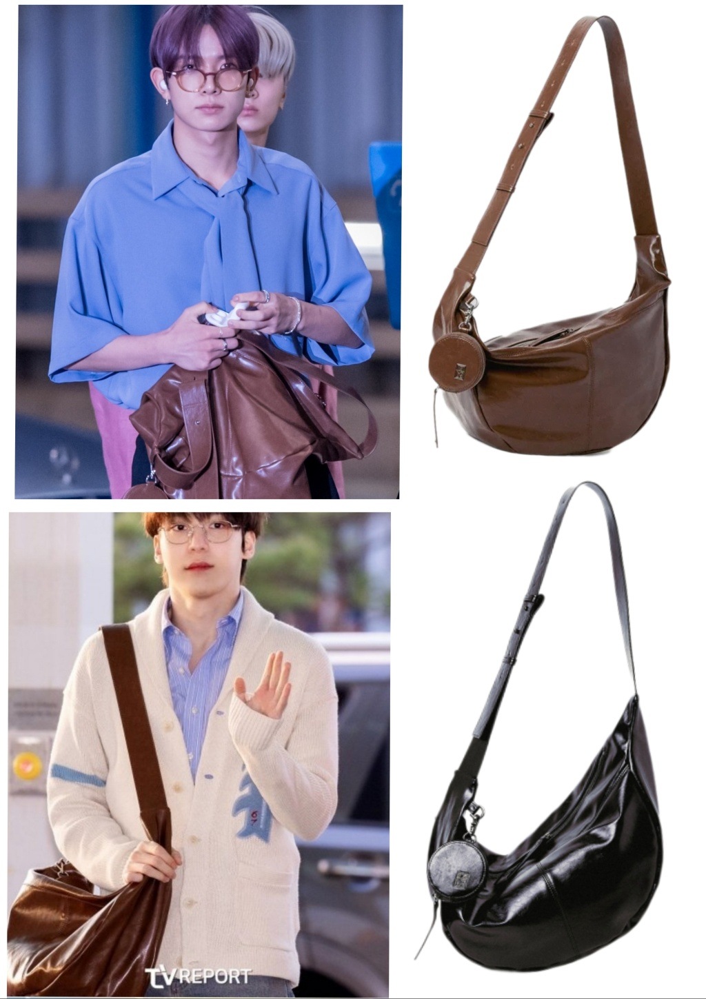【MIM THE WARDROBE】 ENHYPEN ヒスン / ATEEZ ユンホ 着用 MONTA CRACK LEATHER MESSENGER BAG 2色