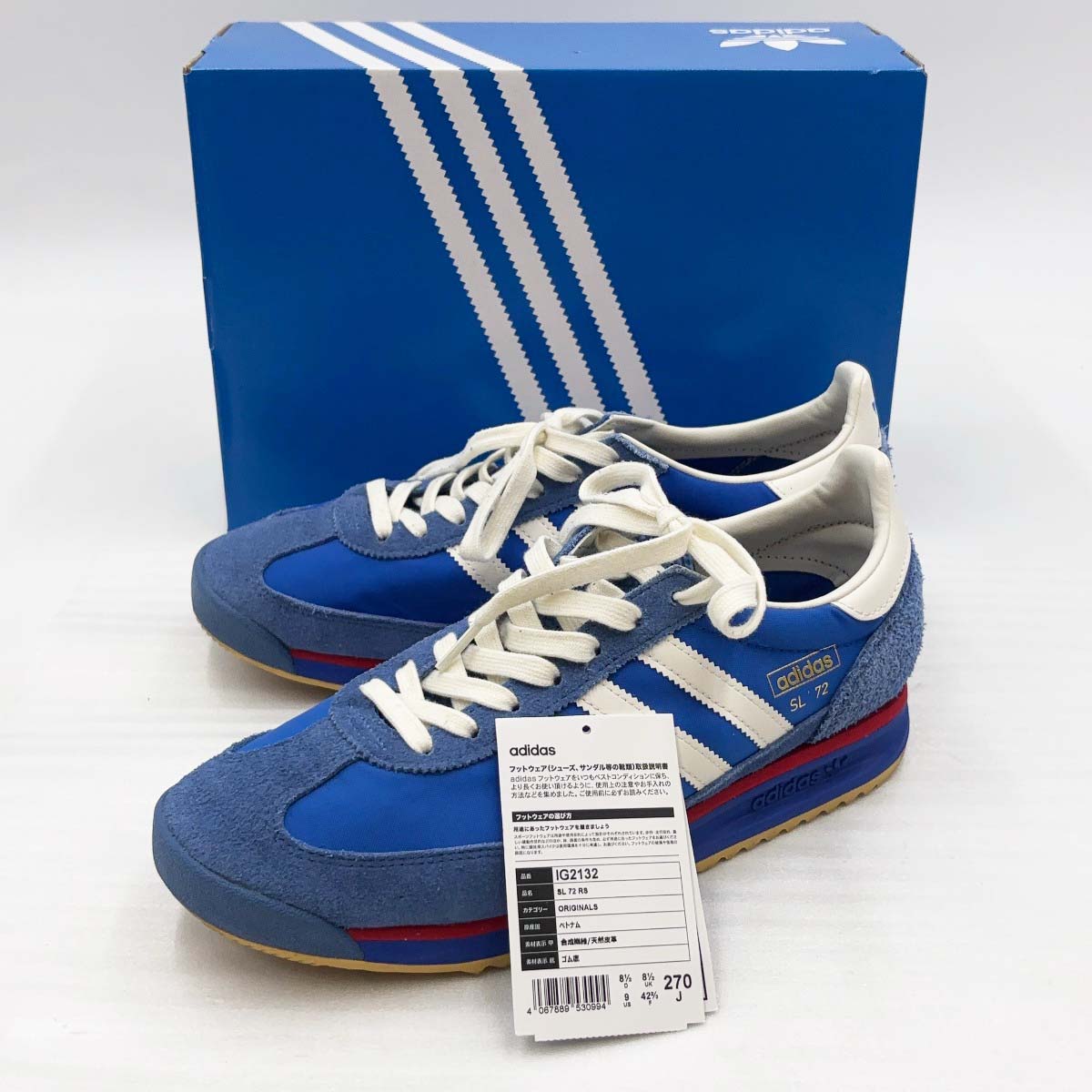 【中古】アディダス オリジナルス SL 72 RS 27cm Blue / Core White ブルー IG2132 メンズ ADIDAS スニーカー