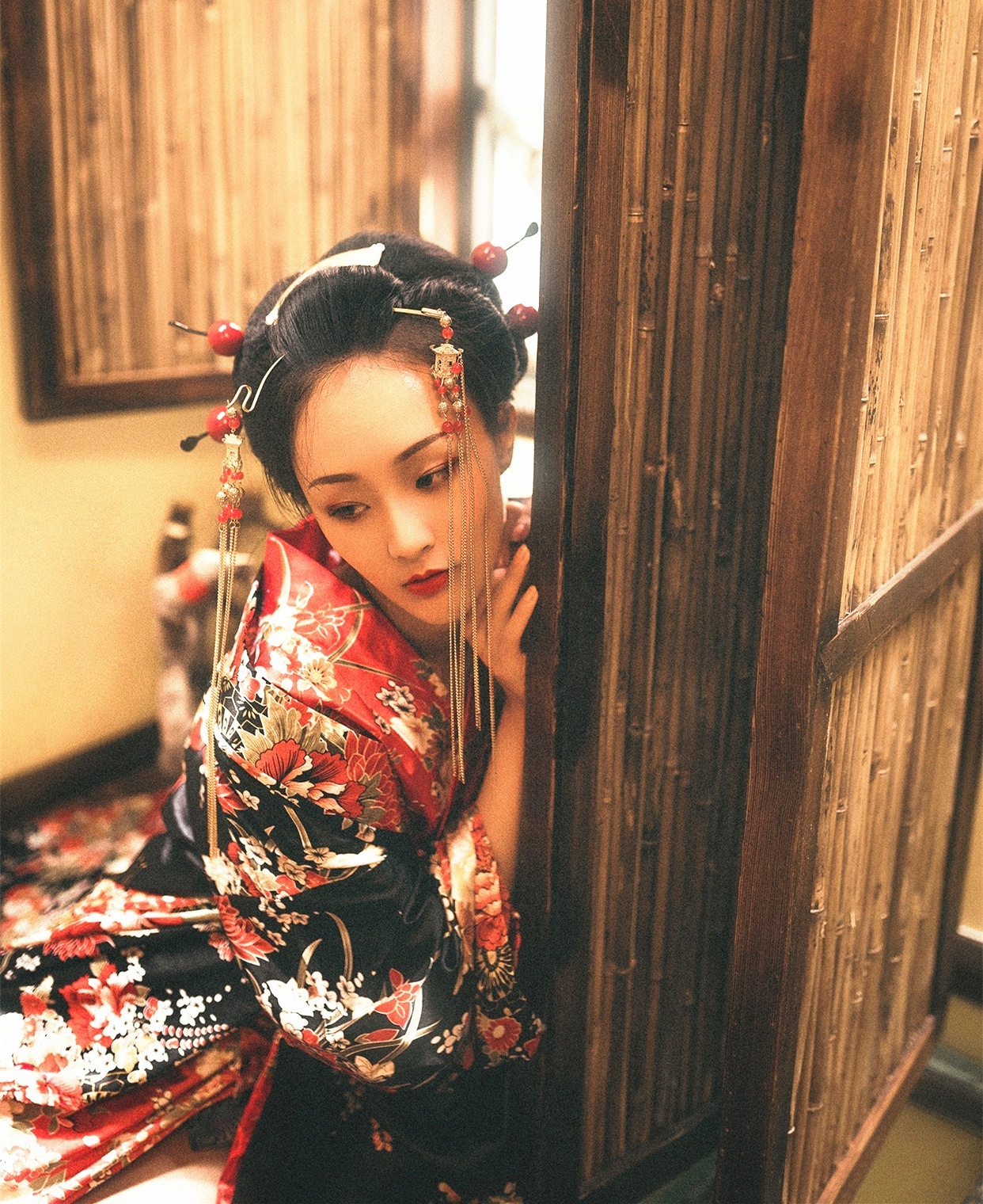 吉原花魁 和服高級 和柄 豪華着物セット 癒し和美人 芸妓 花魁道中 イベントお祭り和服