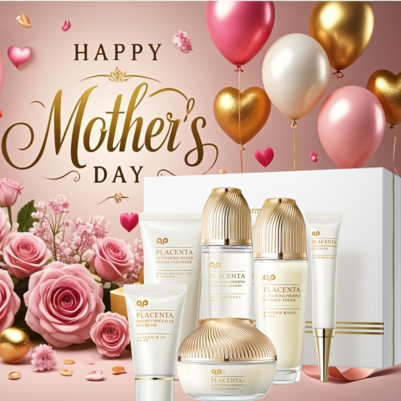 このスキンケアギフトボックスには肌を引き締めて保湿するための製品が含まれておりフェイシャルハイドレーションローションエッセンスウォーターエッセンスローションエッセンスクリームフェイシャルクレンザーアイ