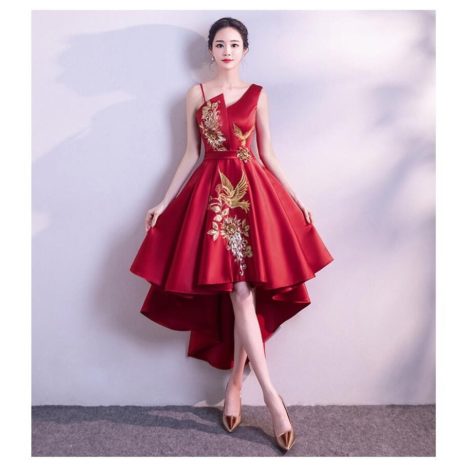 ミモレドレス 膝丈ワンピース 赤 お呼ばれ 演奏会用 着痩せ オシャレ 結婚式 合唱衣装 30代40 7,489円