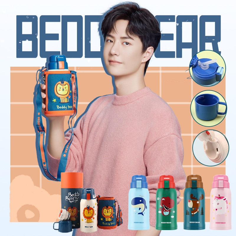 子供用水筒保温ポット幼稚園児用食品級手持ち保温ボトル600 MLキャラクターストロー子供用保温ポット316ステンレスボトル真空断熱保温保冷携帯便利ギフト