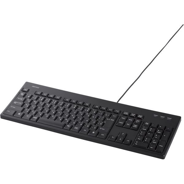 バッファロー（サプライ） 有線フルキーボード 防水防塵抗菌仕様 ブラック BSKBU520BK 6,597円