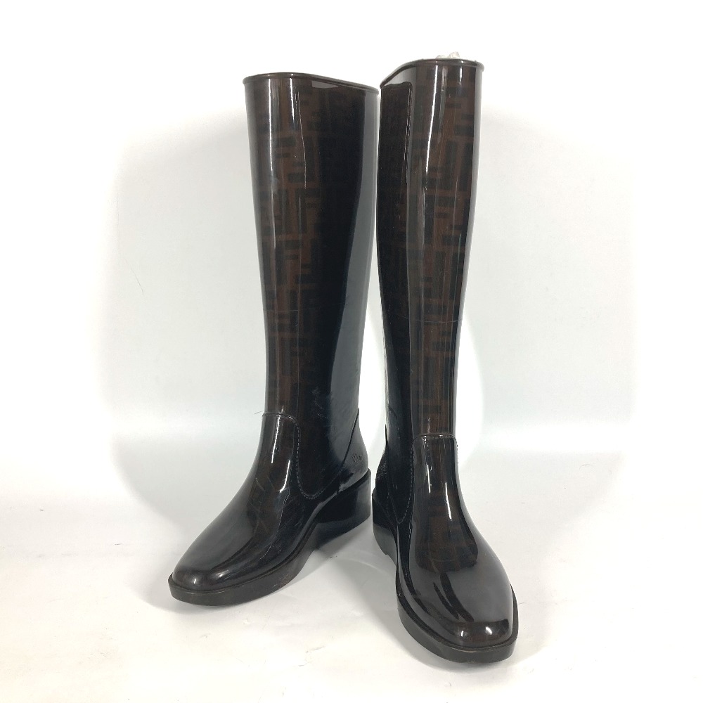 レインシューズ ズッカ 長靴 シューズ ロングブーツ レインブーツ ラバー ブラウン