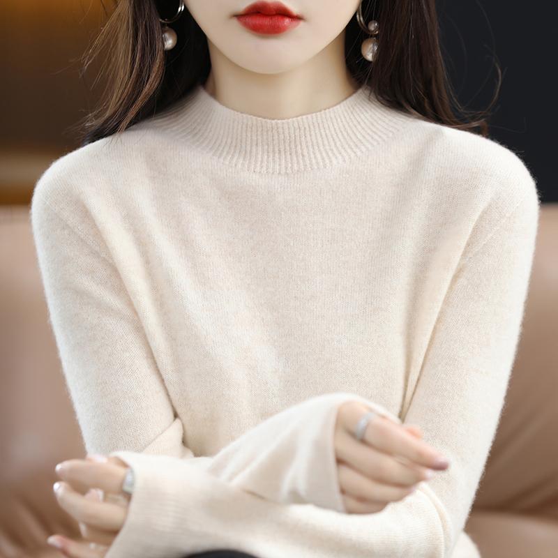 レディース ファッション 服 オシャレ カワイイ シンプル 大人カワイイ 大きいサイズ セーター ハーフ タートルネック レイヤリング プルオーバー ウール 秋冬