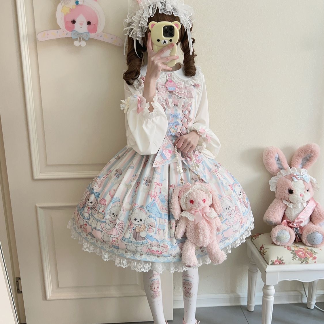 Lolita正规品熊熊甜宠JSK连衣裙洛丽塔日常大童可爱公主裙套装