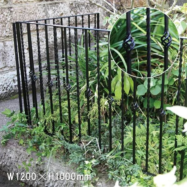 フェンス おしゃれ 庭 柵 花壇 外構 アイアンフェンス ガーデンフェンス 支柱 囲い 目隠し ヨーロピアン 北欧 エントランス ガーデニング