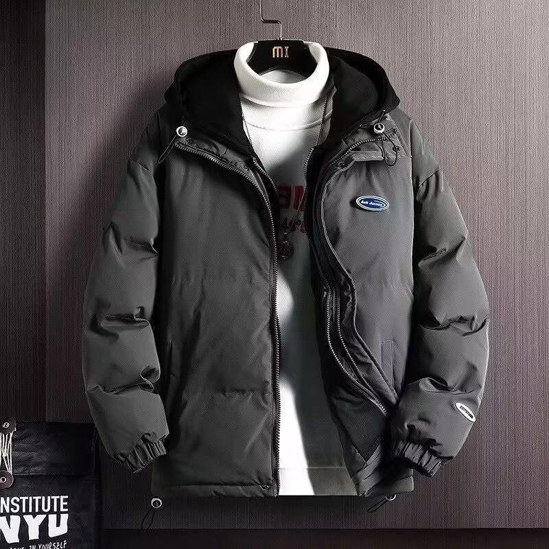 入荷 中綿ジャケット メンズ レディース 中綿コート フェイクレイヤード フード付き アウター 無地 厚手 ゆったり 暖か 冬 防寒 おしゃれ 韓国風 上品