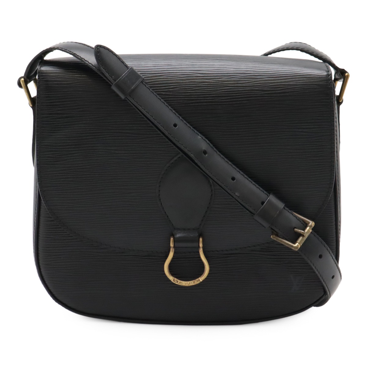 エピ サンクルー ショルダーバッグ ポシェット 斜め掛け レザー ノワール 黒 ブラック ゴールド金具 M5219