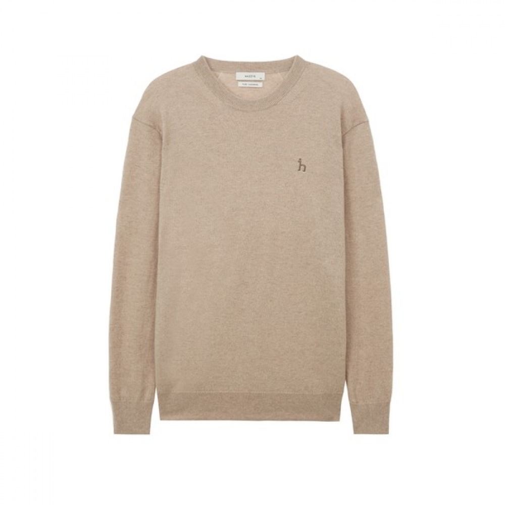 (ヘッジズ) 24FW ベージュカシミアクルーネックニット HZSW4D467I2