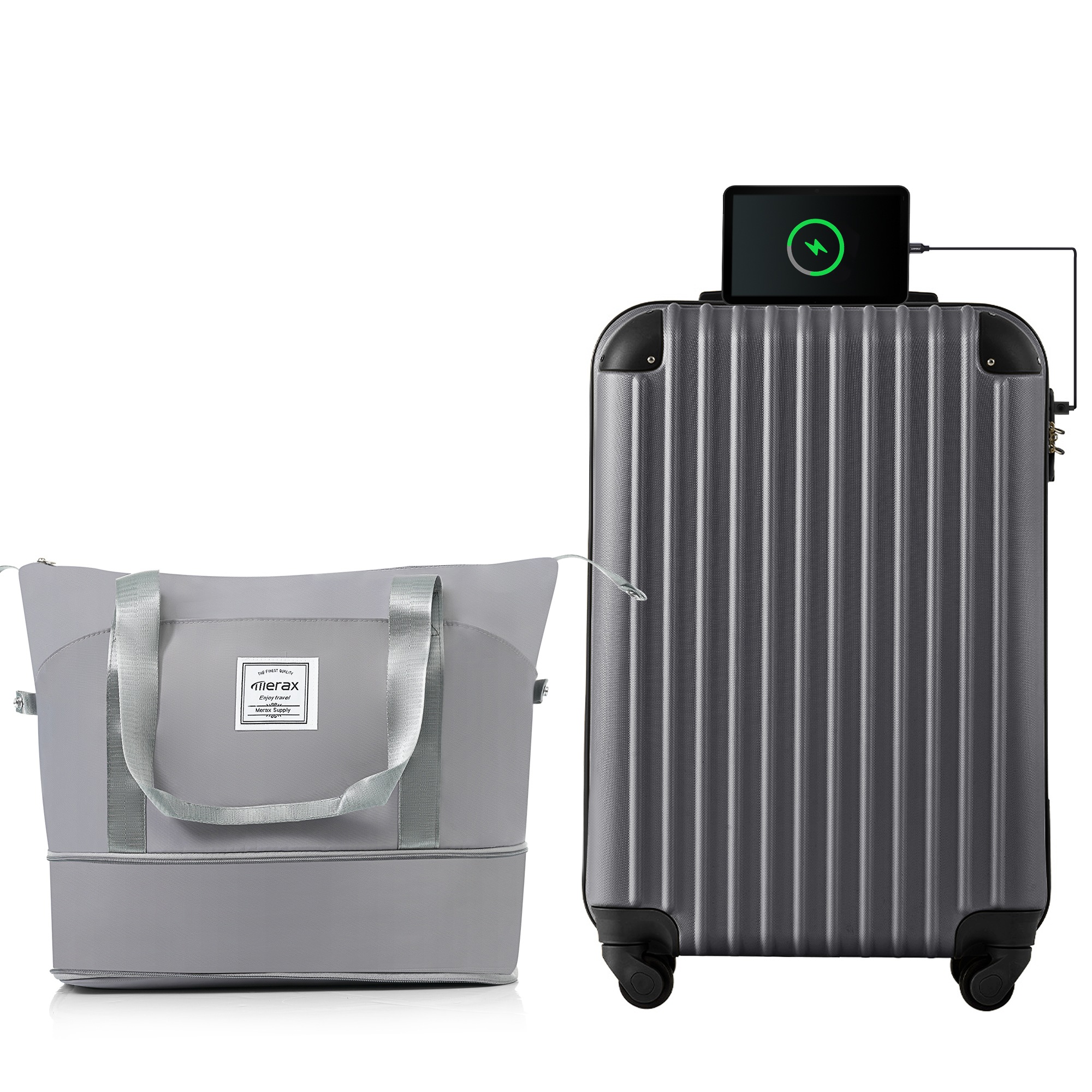 スーツケース Sサイズ USB充電ポート付き ドリンクホルダー付き キャリーケース キャリーバッグ 2日 3日 小型 TSAロック搭載 トートバッグ ハンドバッグ レディース バッグ 手提げ 大容量