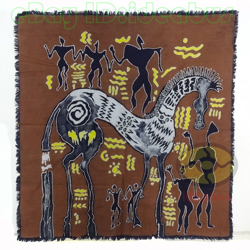 Chinese Handmade Folk Art Home Wall Decor Hanging Batik Tapestry The Frescos Zebra 84cm(H) x 80cm